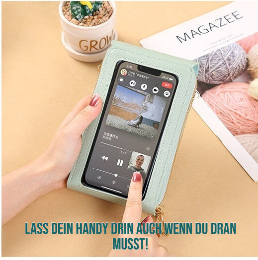 DRULINE Damen Handy Umhängetasche - Damentasche - Geldbeutel - Mehr Stauraum - Touchscreen - B11xH18x4 cm